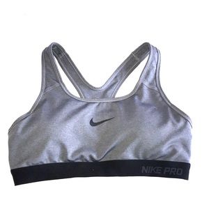 Gray Nike pro sports bra